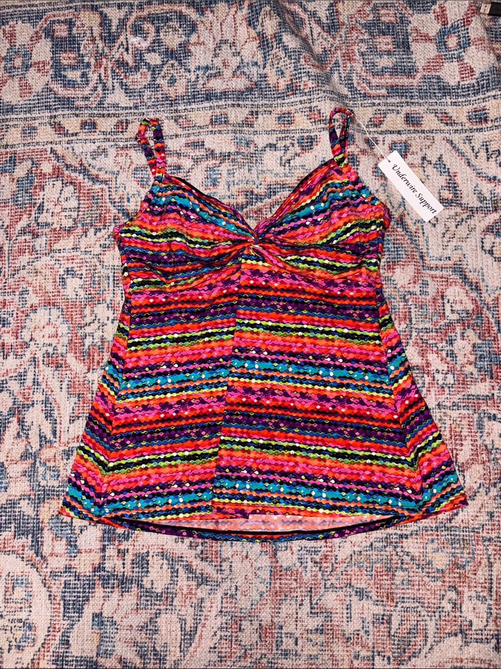Miraclesuit Night Lights Roswell Tankini Top SZ 8 NWOT - Picture 3 of 6
